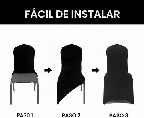Vista 3 de Funda de elastano para silla, 12 unidades, fundas para silla, fundas para sillas de sala de estar, funda extraíble lavable y elástica para silla