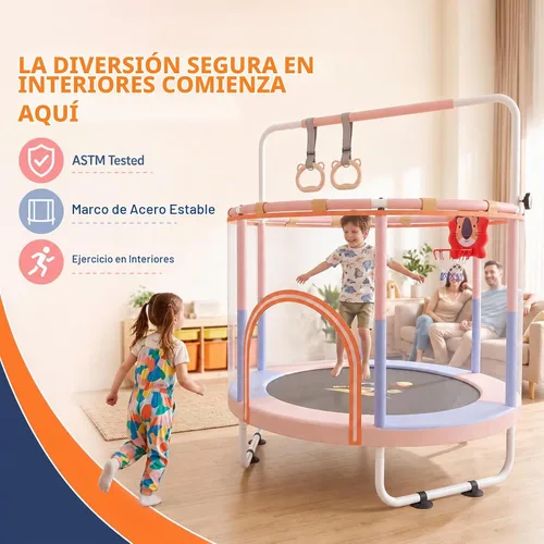 Vista 2 de Toddler Trampoline - Upgraded Heavy Duty Steel Frame Trampoline for Kids