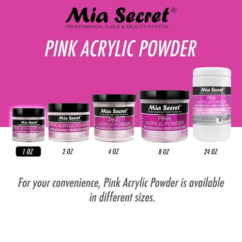 Vista 2 de Mia Secret Sistema de uñas acrílicas profesional Polvo acrílico rosa 1 OZ
