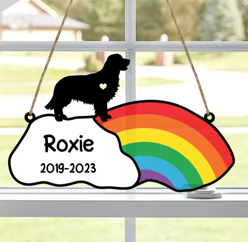 Vista 29 de LOVELYPOD Rainbow Bridge - Regalos conmemorativos para mascotas, regalos conmemorativos para perros afganos por pérdida de sabueso afgano, regalo
