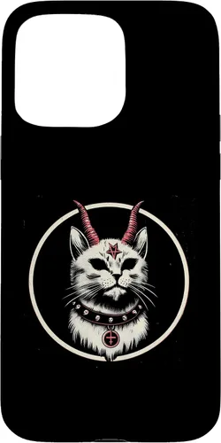 Vista 31 de Funda para iPhone 17 de Baphomet Satánico Oculto de Gato del Diablo