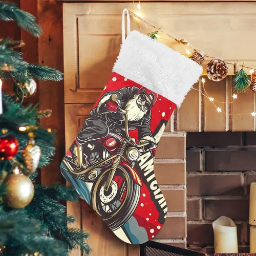 Vista 15 de ALAZA Calcetines de Navidad, copos de nieve, clásicos de invierno, decoraciones de calcetines grandes personalizados para la temporada de vacaciones