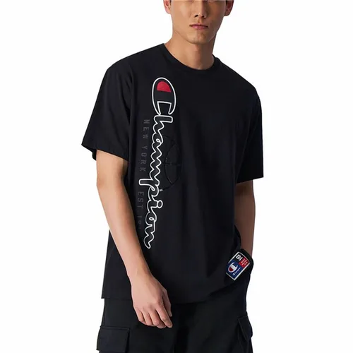 Vista 2 de Camiseta de Manga Corta Hombre Champion Crewneck Negro