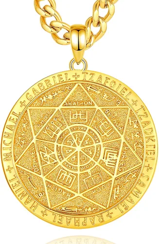 Vista 236 de CELESTIA Medallas de plata de ley 925 San Miguel/San Cristóbal/San Benito/San Gabriel/Virgen María/Jesús/Caravaca/Metatrón/Sello de los Siete