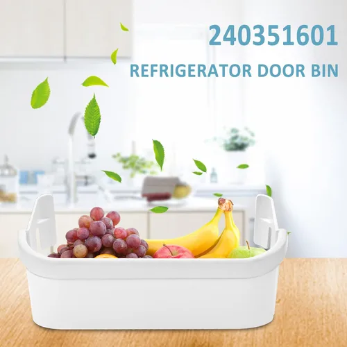 Vista 5 de AMI PARTS 240351601 Refrigerador Congelador Bandeja Blanca de Puerta Cubo de Basura Marco Lateral de Repuesto para Refrigerador Kenmore Frigidaire