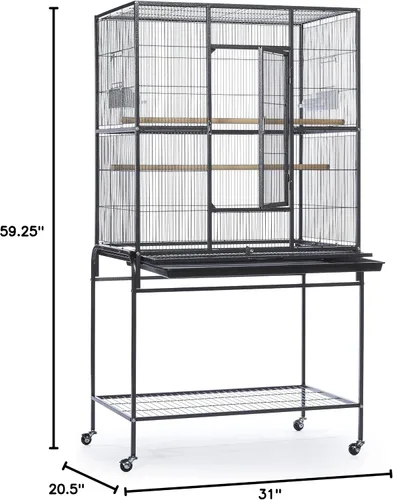 Vista 10 de Prevue Pet Products Jaula de hierro forjado con soporte, color negro Hammertone