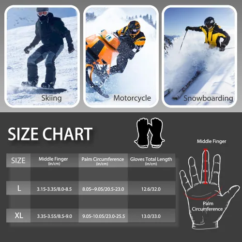 Vista 6 de Ixsun Guantes de esquí para hombres y mujeres, bolsillo con cremallera, suaves, cálidos, impermeables, resistentes al viento, adecuados para esquís
