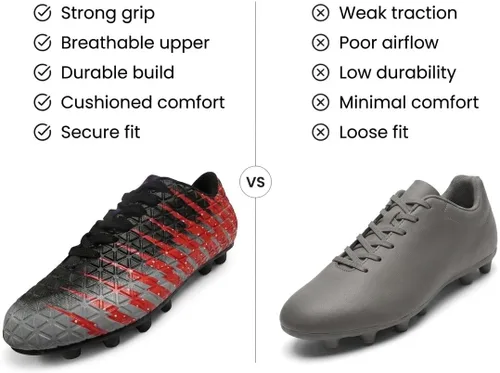 Vista 4 de Viazri Bolt FG - Zapatillas de fútbol para niño Negro/Rojo/Plateado