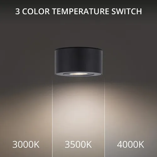 Vista 7 de WAC Lighting dweLED, Peek 5in LED montaje empotrado 3-CCT 3000K-3500K-4000K Set a 3000K en negro
