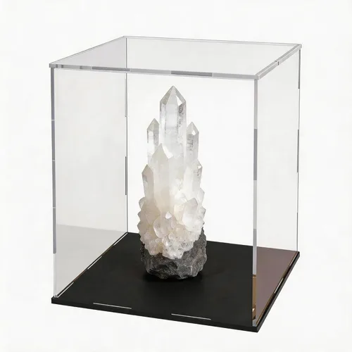 Vista 26 de Vitrina de acrílico completamente ensamblada, caja de acrílico transparente de 4 pulgadas para exhibición de coleccionables, vitrina de vidrio