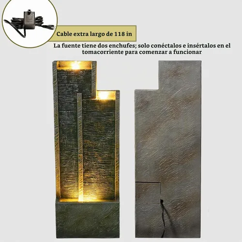 Vista 6 de Bumilgar - Fuente de agua para interiores de 35.4 pulgadas, moderna cascada