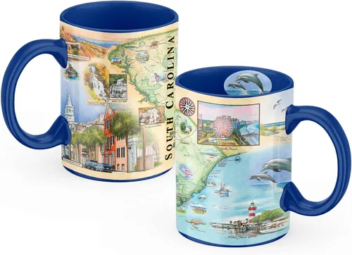 Vista 34 de Taza de cerámica con mapa de 1000 islas de Xplorer Maps (16oz) – Taza de café libre de BPA para bebidas frías y calientes – Perfecta para oficina