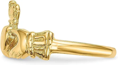 Vista 3 de Anillo Claddagh de oro amarillo de 14 quilates, joyería fina celta para mujer, regalos para ella, Oro, amarillo, oro amarillo