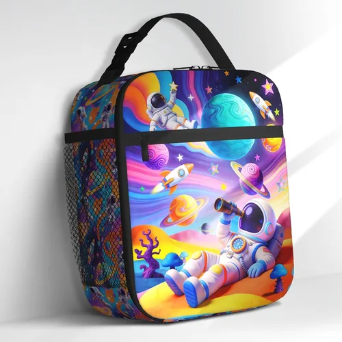 Vista 9 de Axolotls - Lonchera para niñas y niños, con diseño de animales del océano azul, reutilizable, aislada, impermeable, a prueba de fugas, térmica