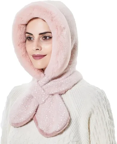 Vista 24 de Gorros de invierno para mujer, pasamontañas, bufanda, para clima frío, conjunto para mujer, gorro con capucha