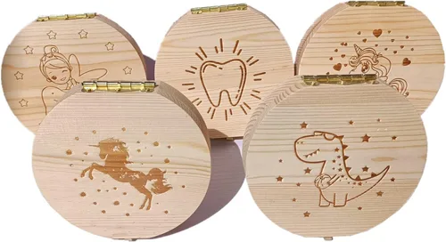 Vista 9 de Caja de dientes de hada de bebé, caja de dientes para dientes de leche, caja de dientes de leche, cajas de dientes de madera, caja de almacenamiento