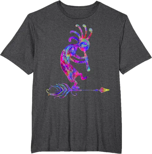 Vista 23 de Native American Kokopelli With Feather 2 - Camiseta Fan Fun, Negro, S