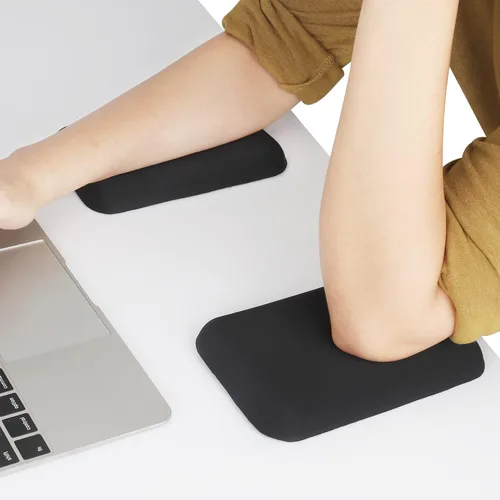 Vista 13 de Leolee Almohadillas ergonómicas negras con espuma viscoelástica y base antideslizante, para aliviar el dolor de codo y muñeca para computadora