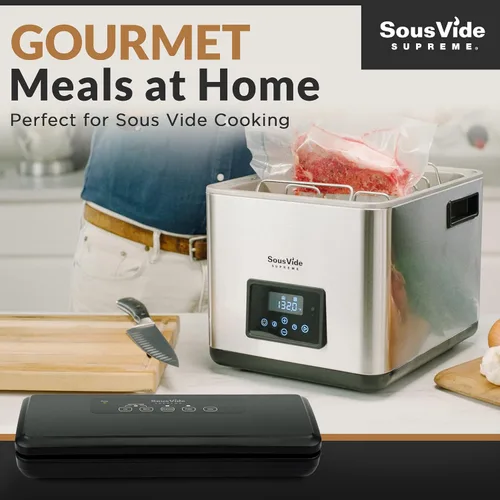 Vista 4 de Sous Vide Supreme Sellador al vacío VS007 - Conservador de alimentos - Ideal para cocinar al vacío - Fácil de usar - Modo de alimentos secos