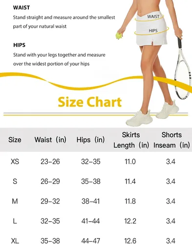 Vista 6 de Faldas de tenis para mujer con bolsillos, faldas cortas de golf para entrenamiento, correr, deportes