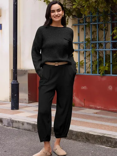 Vista 3 de LILLUSORY Conjunto de 2 piezas para mujer, conjunto de suéter y pantalones de gran tamaño para otoño 2023