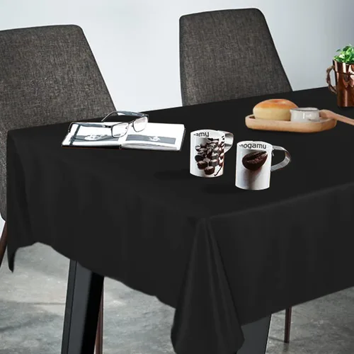 Vista 2 de Mantel rectangular – Mantel decorativo para banquetes, cocinas de fiesta, comedor, 400 hilos y 100% algodón centro y mantel de té, paquete de 5