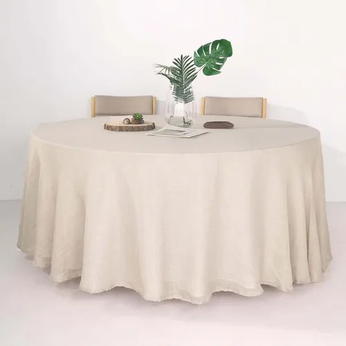 Vista 28 de Efavormart Mantel Redondo de Arpillera Sintética de Yute Natural de 90 Pulgadas - Cubierta de Mesa Rústica Boho Chic Estilo Granja para Navidad