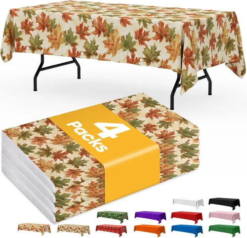 Vista 46 de Mantel de bandera estadounidense, paquete de 4 manteles patrióticos desechables de 54 x 108 pulgadas para mesas de 6 pies, decoraciones del 4