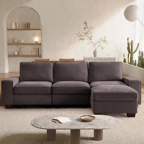Vista 17 de TEKAMON - Sofá modular de 73" con almacenamiento en el asiento, sofá biplaza moderno de tela de chenilla para sala de estar, oficina, apartamento