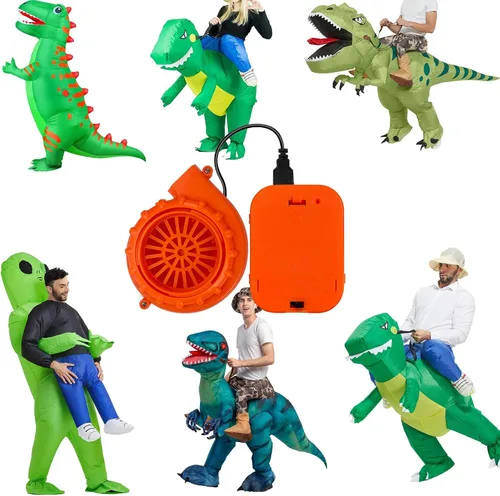 Vista 7 de Mini ventilador para disfraz de dinosaurio u otros trajes inflables de ropa de juego, naranja