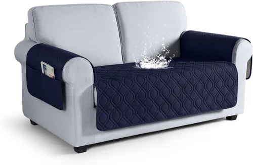 Vista 22 de VANSOFY Funda para Sofá, Fundas de Sofá Impermeables Lavables Forro Protector de Muebles Fundas de Asiento de Sofá Antideslizantes para Perros, Negro