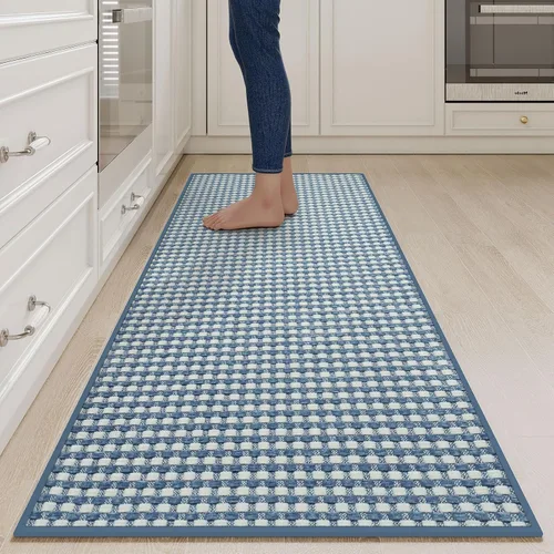 Vista 16 de YDKGL Alfombras de cocina antideslizantes y lavables, color negro, 17 x 30