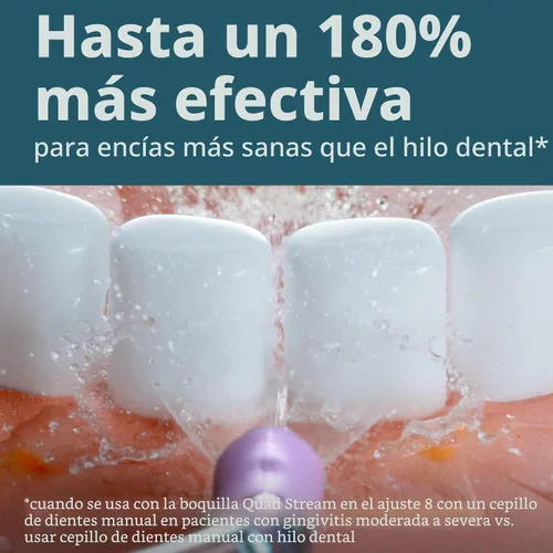 Vista 2 de Philips Sonicare Irrigador Dental Eléctrico 5000, Blanco, HX3811/20 180% More Effective Than Floss*, Quad-Stream Technology, 2 Modes, 10
