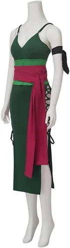 Vista 3 de Zoro Wano - Vestido sexy para mujer, traje completo de fiesta de cosplay de Roronoa Zoro para mujeres adultas