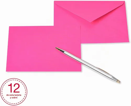 Vista 4 de American Greetings tarjetas en blanco de un solo panel con sobres, color arcoíris neón (100 unidades)