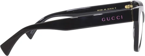 Vista 3 de Gucci GG1133O-003 - Lentes negros para mujer, Negro Transparente Negro