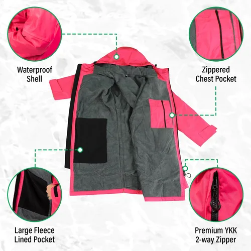 Vista 5 de COR Surf Swim Parka for Youth and Adults Heavy-Duty Weatherproof Swimming Jacket with Size Options for Men, Women and Kids