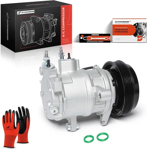Vista 10 de A-Premium Compresor de aire acondicionado con embrague compatible con Chrysler Aspen, Dodge Durango, Jeep Commander, Volkswagen Touareg