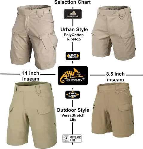 Vista 4 de helikon-tex Hombre Urban Tactical Pantalones Cortos 8.5" Taiga Verde
