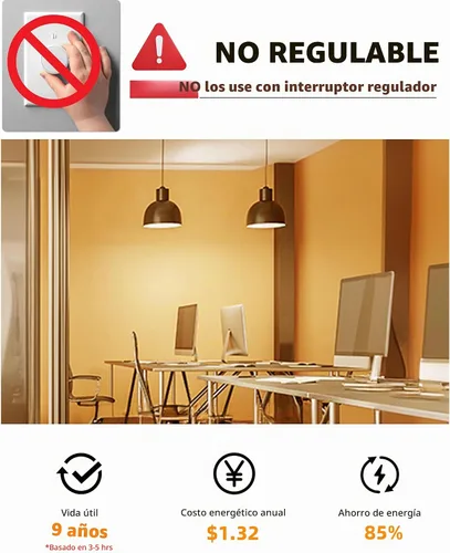 Vista 2 de MASTERY MART Bombillas LED A19 equivalentes a 60 vatios, 9 W no regulables, sin parpadeo, 800 lúmenes, blanco suave 2700 K, base E26, 10000 horas