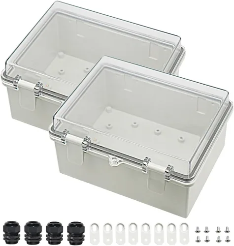 Vista 13 de Zulkit Caja de conexiones plástico ABS a prueba de polvo impermeable IP65 cajas eléctricas universales con carcasa de bisagra para exteriores