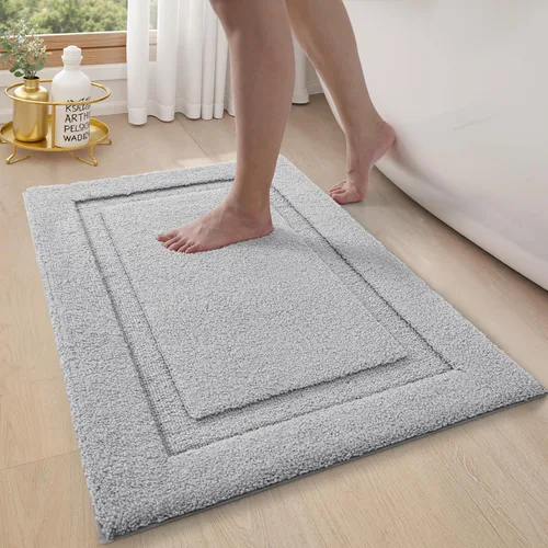 Vista 38 de LUMI Alfombras de baño ultrasuaves antideslizantes con parte trasera de goma, absorbente y lavable, de secado rápido, alfombra de felpa de Beige