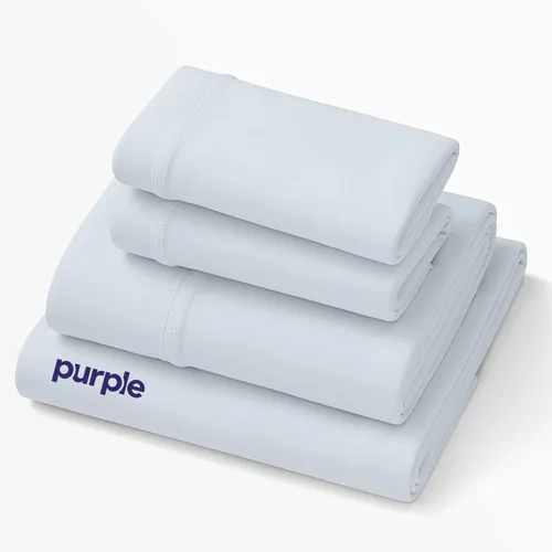 Vista 6 de Purple Sábanas SoftStretch de Bolsillo Profundo, Individual/Individual XL, Mezcla de Rayón, Absorbe la Humedad, Morado Profundo, Se Adapta a