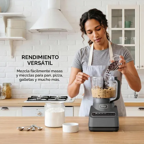Vista 5 de Ninja procesador de alimentos, Professional Plus, 1000 vatios de potencia pico, 4 funciones para picar, cortar, purés y masa con recipiente