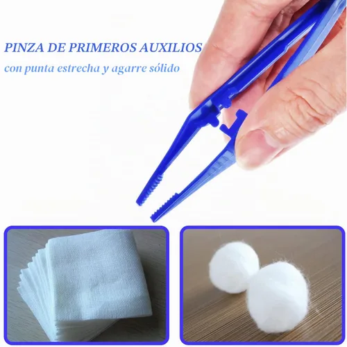 Vista 3 de Pinzas de primeros auxilios, pinzas de plástico, fórceps desechables para uso médico, manualidades, vendaje, gasa, laboratorio, escuela, ciencias