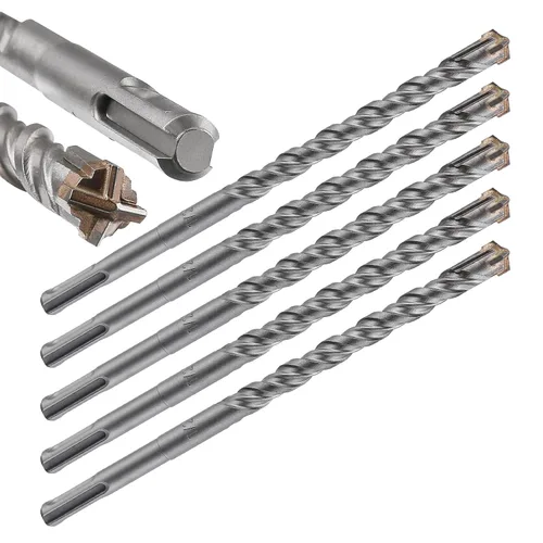 Vista 44 de Wensilon Broca para hormigón, 1 unidad, 1 pulgada x 10 "-8 pulgadas, material de carburo de doble rosca de tipo cruzado, adecuado para hormigón