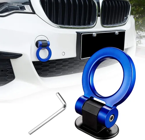Vista 11 de TOMALL - Kit de ganchos de remolque negros para decoración de coche, adhesivo para decoración de coche, parachoques para accesorios exteriores