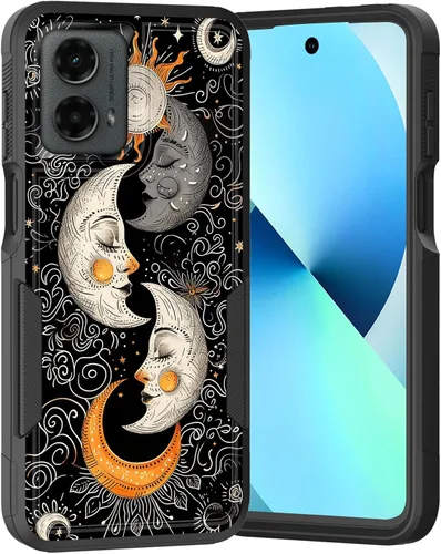 Vista 181 de para Moto G Play 4G 2024, funda de dos capas híbrida resistente y a prueba de golpes, PC duro + silicona suave protectora para Motorola Moto G Play