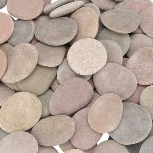 Vista 5 de Aproximadamente 100 piezas de rocas para pintar, 2.2"-3.5", planas, suaves - de río, para manualidades, piedras de bricolaje DIY, 18 libras