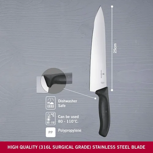 Vista 2 de Victorinox Cuchillo de chef suizo clásico de 8 pulgadas, acero inoxidable
